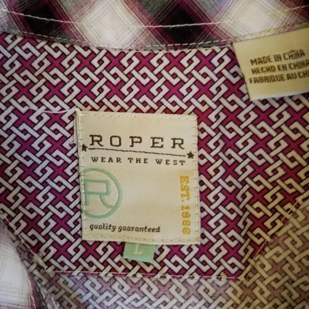 Roper Red and White Button Down Shirt - Picture 2 of 4